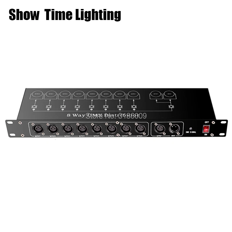 

dj Controller Splitter stage Light dmx 512 Signal Amplifier Splitter 8 way DMX Distributor for stage Equipment Show Time
