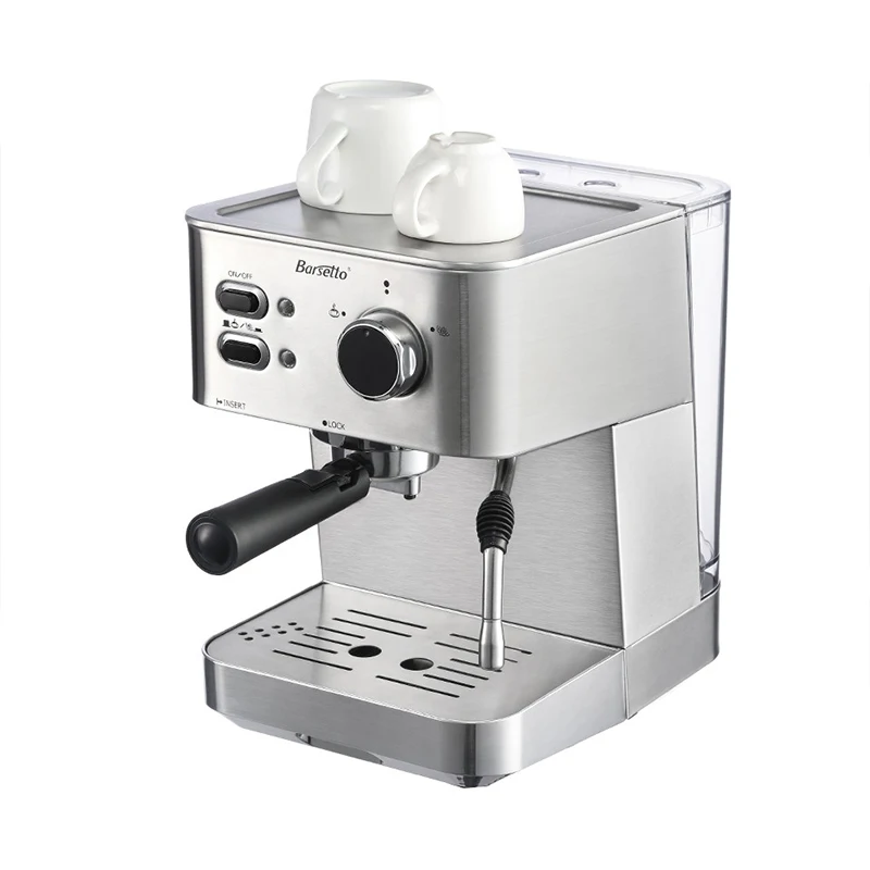 BARSETTO 15Bar Pressure Coffee Machine stainless steel household espresso coffee maker-EU Plug | Makers