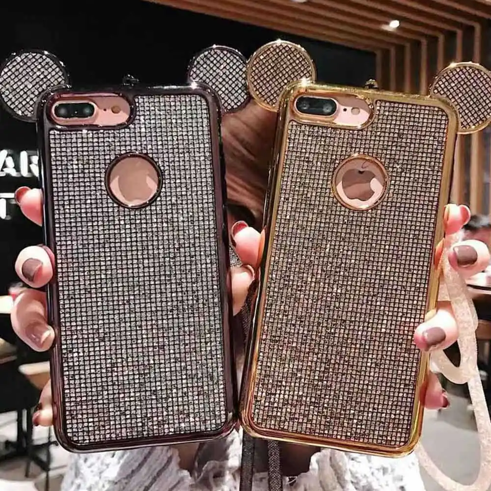KISSCASE 3D Rabbit Ear Phone Case For iPhone 7 8 6 6S Plus X XS XR MAX Cute 5 5S SE Coque Fundas Covers |