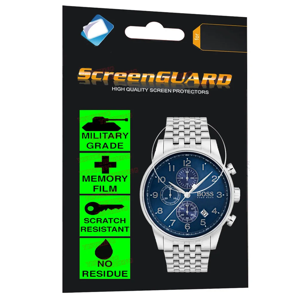 2 Pack Military Grade Anti-Shock Screen Protector for HUGO BOSS Mesh-Bracelet Watch with Luminova Technology Smart | Электроника