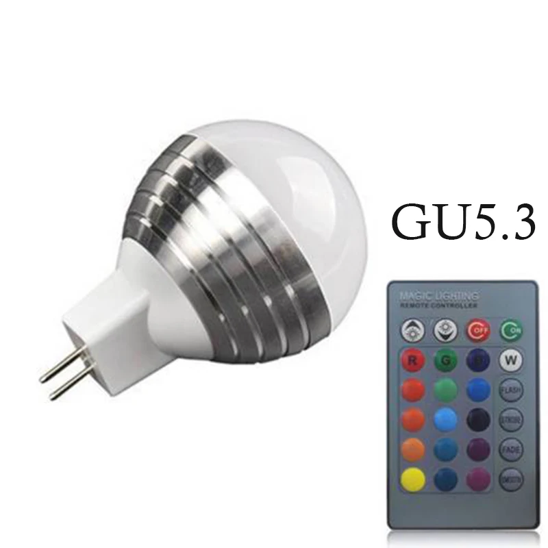 E27 3W RGB Светодиодный светильник с регулируемой яркостью 16 цветов дистанционным