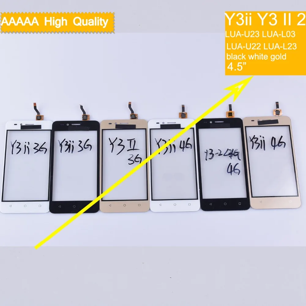 50 шт./лот Y3ii сенсорный экран для Huawei Y3 II 2 LUA U23 L03 U22 сенсорная дигитайзер стеклянная