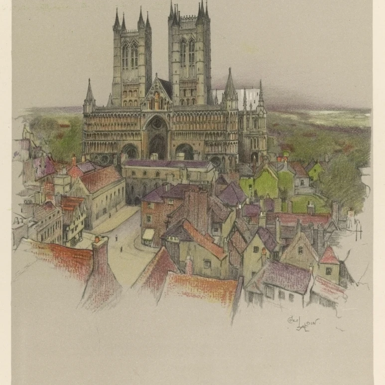 Lincoln Cathedral 1924 постер печать Мэри Эванс Picture Library (24X36)|Таблички и знаки| |