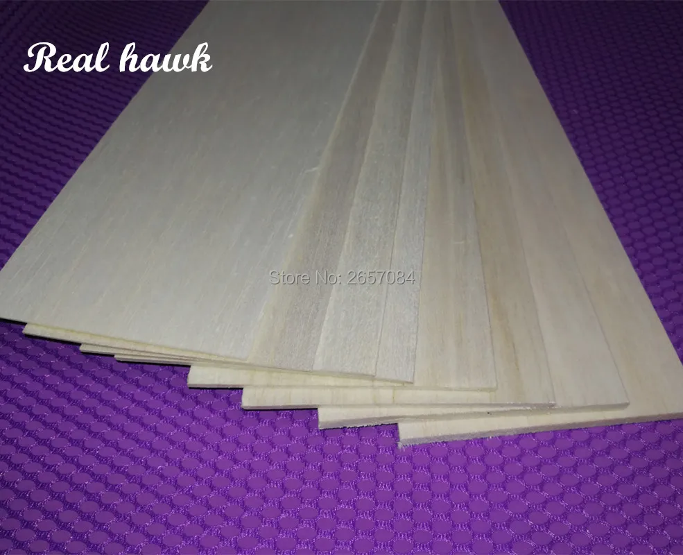 10pcs 500x100x0.75/1/1.5/2/2.5/3/4/5mm EXCELLENT QUALITY Model Balsa wood sheets for DIY airplane boat model material