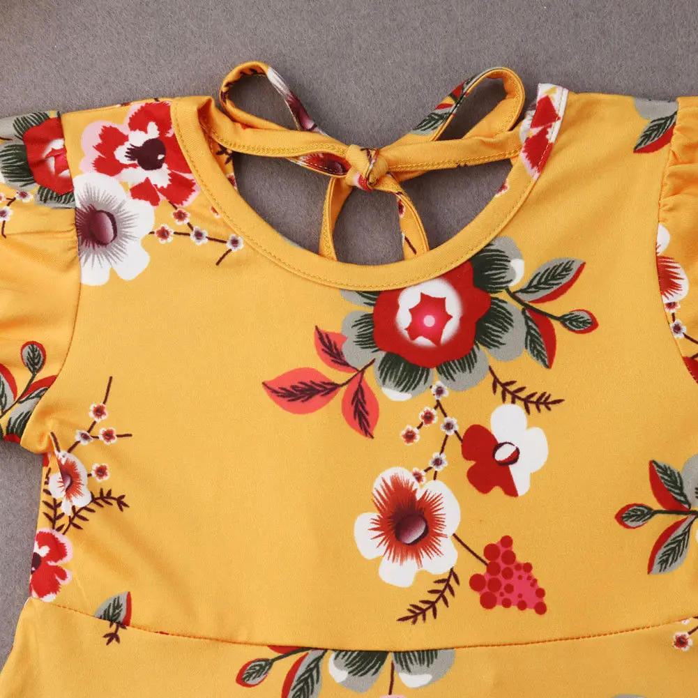 Pudcoco Girl Dress 1Y-6Y Toddler Baby Girls Floral Dresses Kids Summer Party Sundress | Детская одежда и обувь