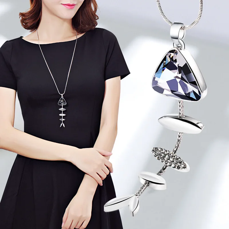 Женское колье-чокер Collier винтажное ожерелье серебряного цвета с цепочкой Длинные