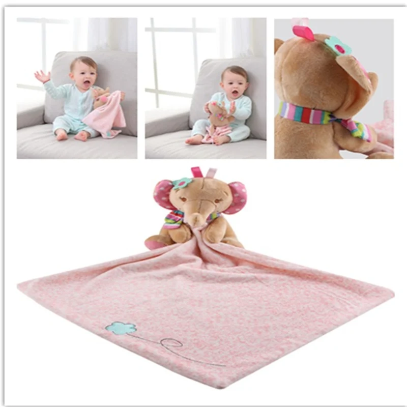 

Hot Infant Comforting Towels Cute Newborn Baby Nursery Toddler Security Cartoon Soft Smooth 0-24M Baby Bath Animal Toys Blanket