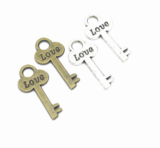 

140pcs Exquisite love key Popular in Europe America charms pendants 26*13mm antique silver Handmade accessories craft alloy