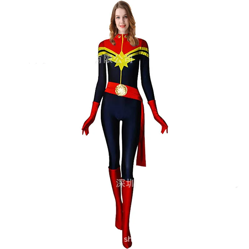 Новинка 3D женский костюм для девочек капитана Марвел Carol Danvers косплей Супергерой