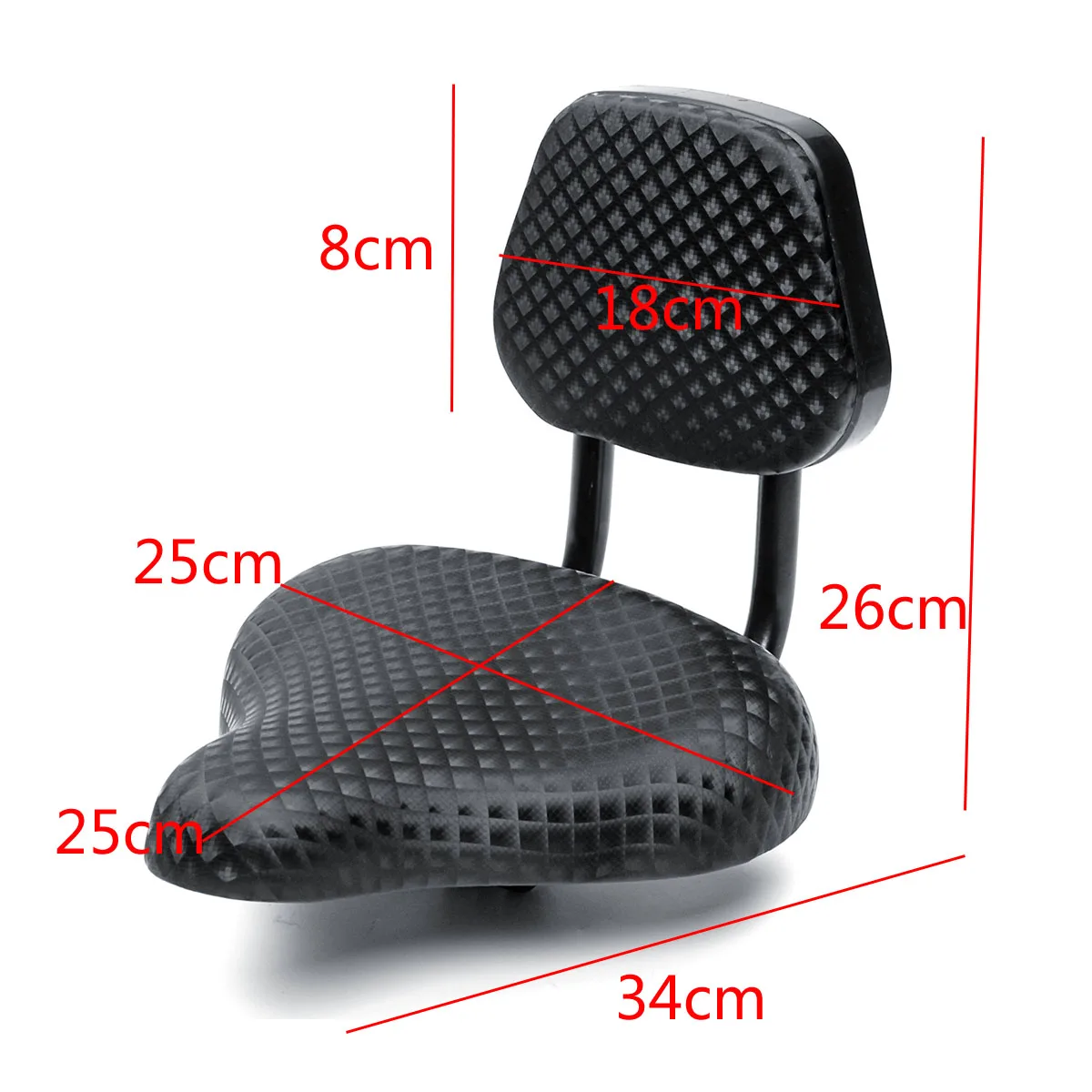 

Adult Tricycle Bicycle Tricycle Seat Child Cycling Bike Seat Cushion Back Saddle With Rest Support Universal Bicycle Accessories