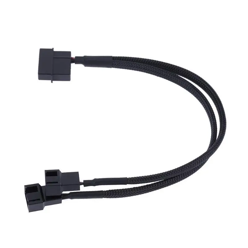 High Quality 4pin IDE Molex to 2 Port 3Pin/4Pin Cooler Cooling Fan Splitter Power Cable Black Sleeved Computer Cables Connectors |