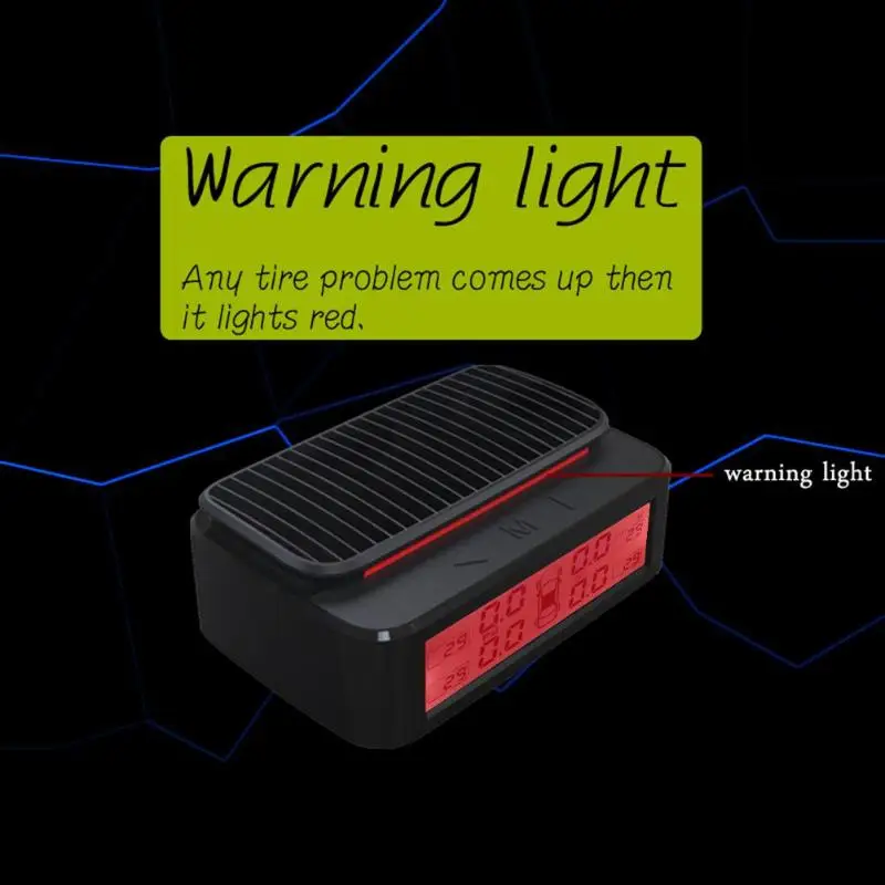 VODOOL солнечный автомобиль TPMS шин Давление сигнализации Цвет Экран мониторинга
