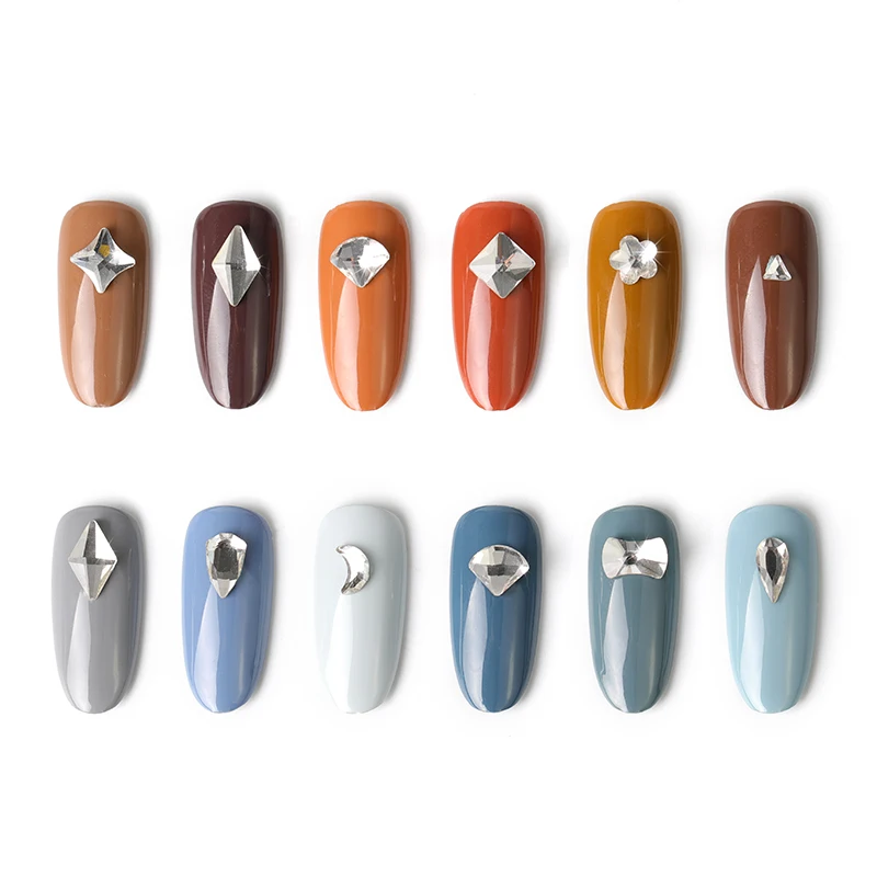 Стразы для дизайна ногтей 20 шт/упак. plat en forme de verre allongé cristal clair pierres pour 3D ongles accessoires