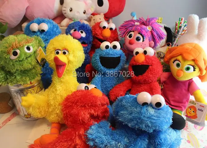 Улица Сезам аутенты Elmo печенье Grover Zoe Ernie Большая Птица Эбби мягкая 30 см плюшевая