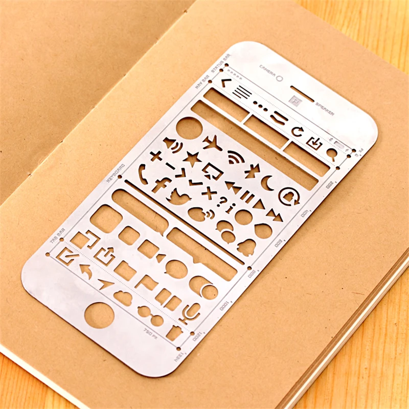 Милые линейки Kawaii полые трафареты креативные iPhone Металлические Линейки для