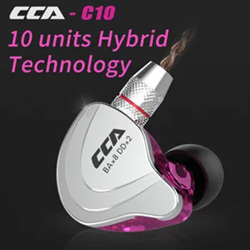 Внутриканальные наушники Cca C10 4ba + 1dd гибридные Hi Fi для бега и спорта гарнитура с 5