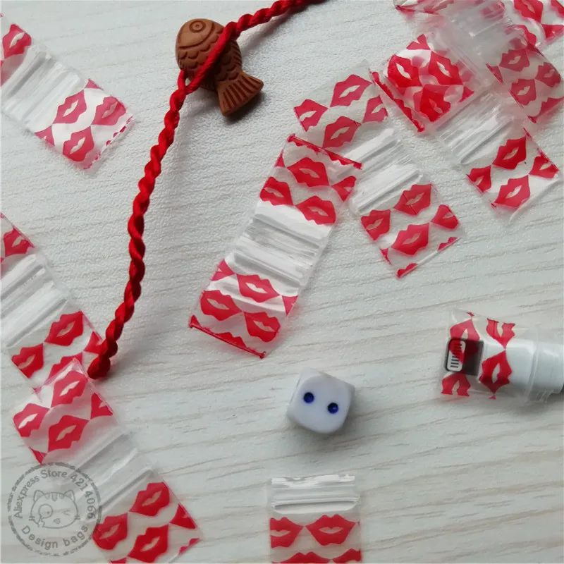 5858 100 шт. дизайнерские мини сумки Kiss Lips на молнии с принтом 5/8 &quotX5/8&quot для