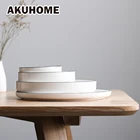 Простой европейский стиль Керамическая пиала для риса черная полоса фарфор костяной салатник миска для супа AKUHOME