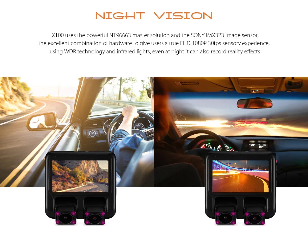 6G стеклянная Автомобильная камера с двойным DVR 1080 P HD IR ночного видения Dash Cam gps
