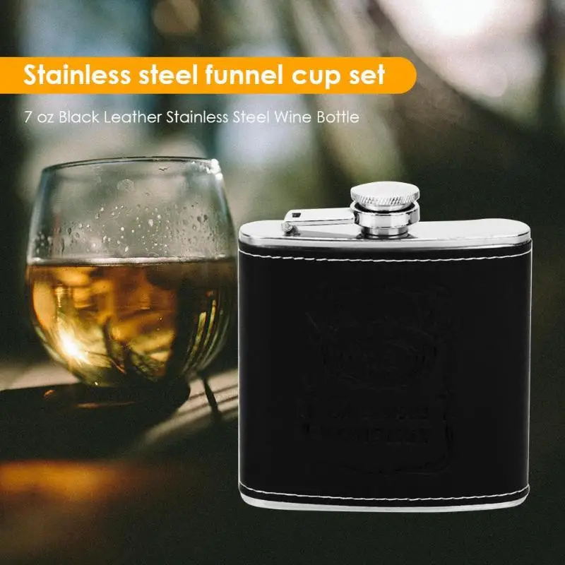 7 унций Портативный черный из нержавеющей стали фляга Flagon винный горшок посуда