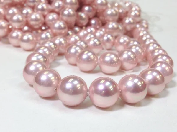 

Fashion diy 12mm Round light Pink south sea Shell Pearl Beads Approx 40pcs