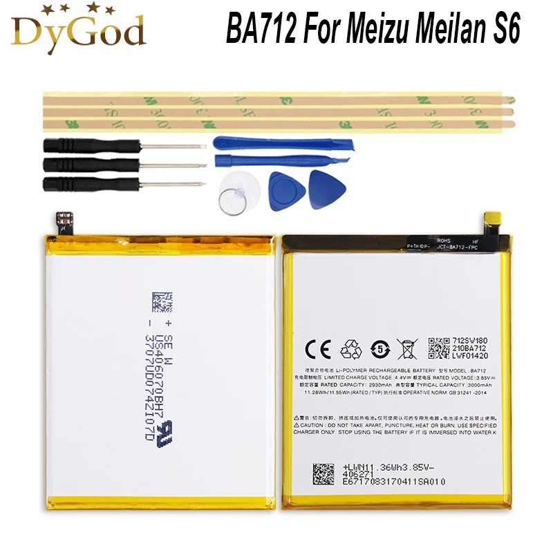 

Аккумулятор DyGod 2930 мАч BA712 для Meizu Meilan S6 M712C/M/Q
