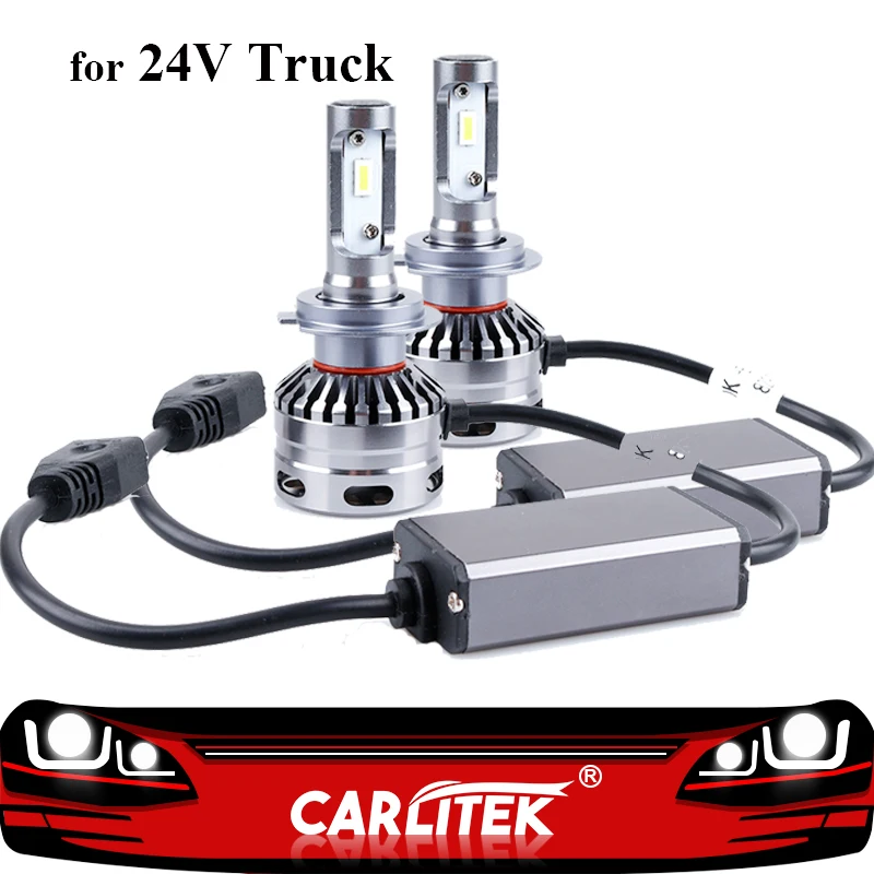 CARLitek 24V светодиодные фары для грузовиков H7 Лампа 16000LM 6000K 80W Супер яркие CSP