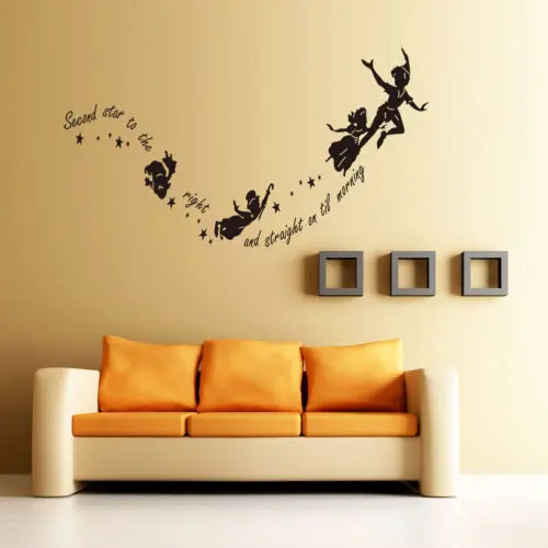 Tinkerbell second star to the right Peter pan Wall Stciker Mural Art Decal | Дом и сад
