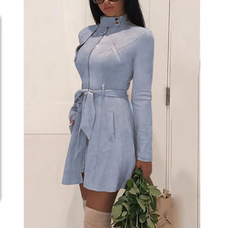 

2018 Brand New Fashion Women Warm Button Long Trench Coat Ladies Khaki Casual Outwear Solid Black Overcoat