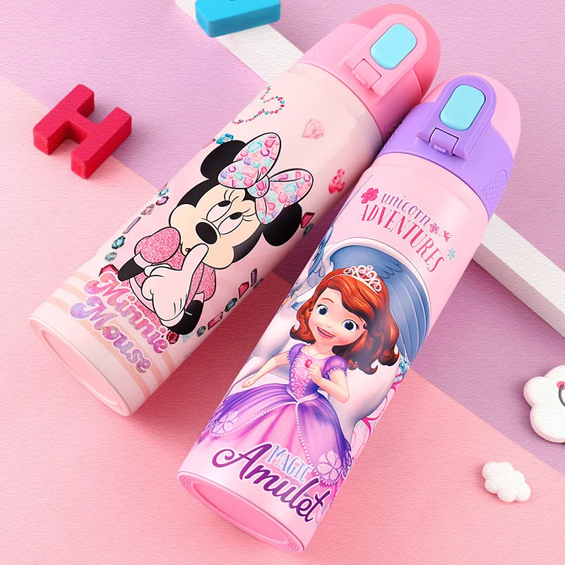 Мультяшная кружка для напитков Disney милая из нержавеющей стали с широким горлом