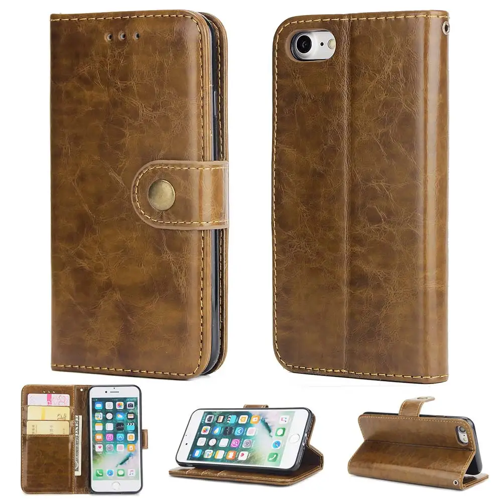 KISSCASE Роскошный кожаный чехол для iPhone 6 6s 6plus Plus 7 8 X XS бизнес флип 5 5S SE