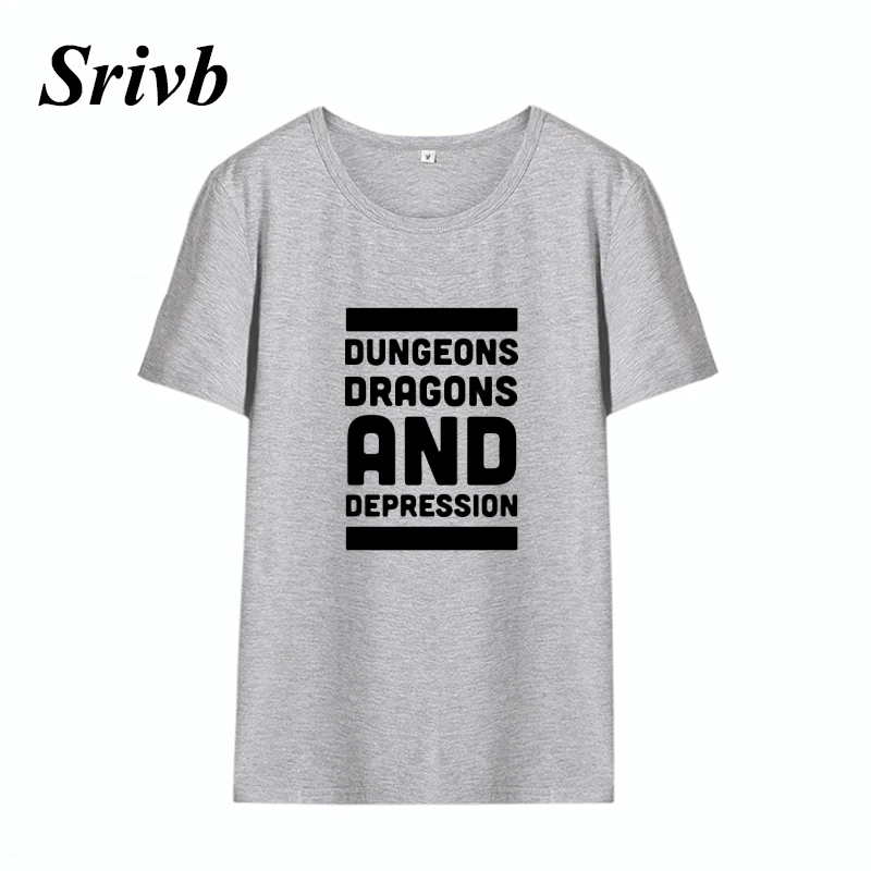 Srivb 2018 Dungeons Dragons Летняя женская футболка с коротким рукавом Tumblr хипстерская