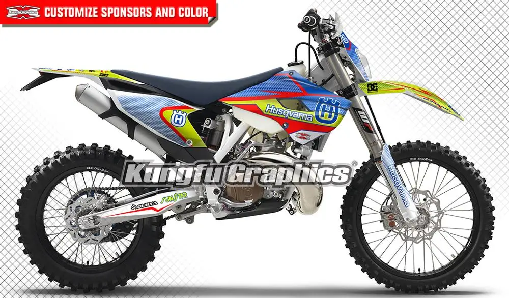 KUNGFU графика грязи велосипед наклейки мотоцикл украшения набор для Husqvarna TE FE TC FC 125