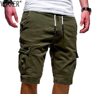 Мужские однотонные шорты-карго до колен, черные, зеленые повседневные хлопковые свободные шорты, тонкие шорты, новинка 2021