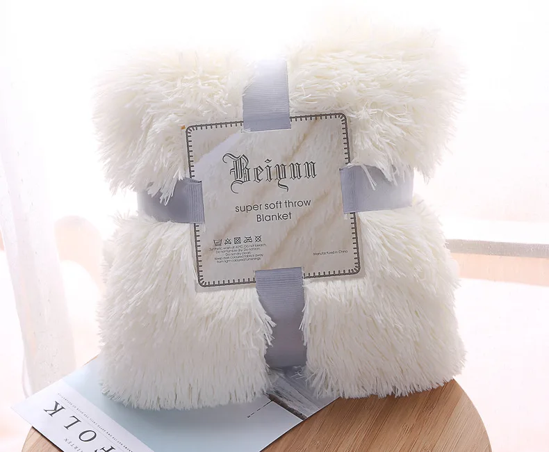 Пушистое плюшевое Флисовое одеяло для кровати мягкое покрывало кондиционера