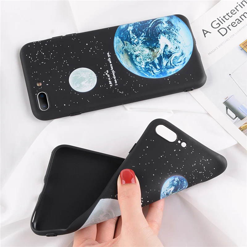 Lovebay Phone Case For iPhone 6 6s 7 8 Plus X XR XS Max 5 5s SE Fashion Cute Cartoon Planet Moon Star Soft TPU |
