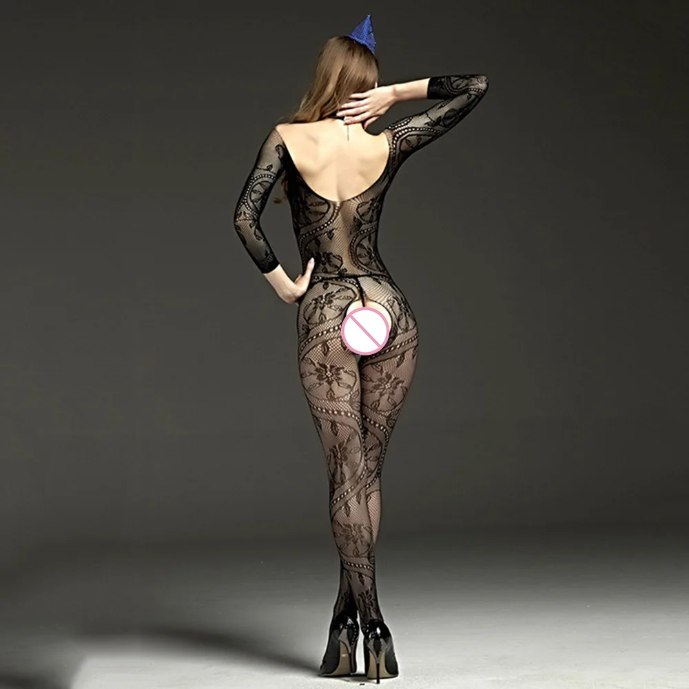 OLO Catsuit сексуальные цельные колготки Ажурные чулки Экзотическая одежда