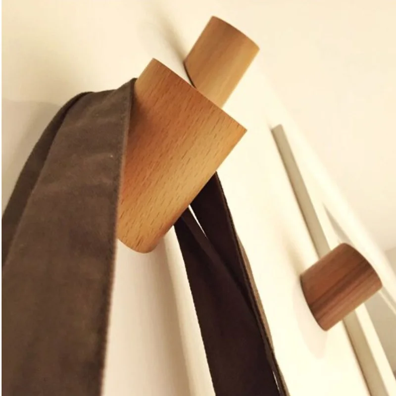 5 шт. твердый дуб деревянный настенный крючок колышек Прихожая пальто