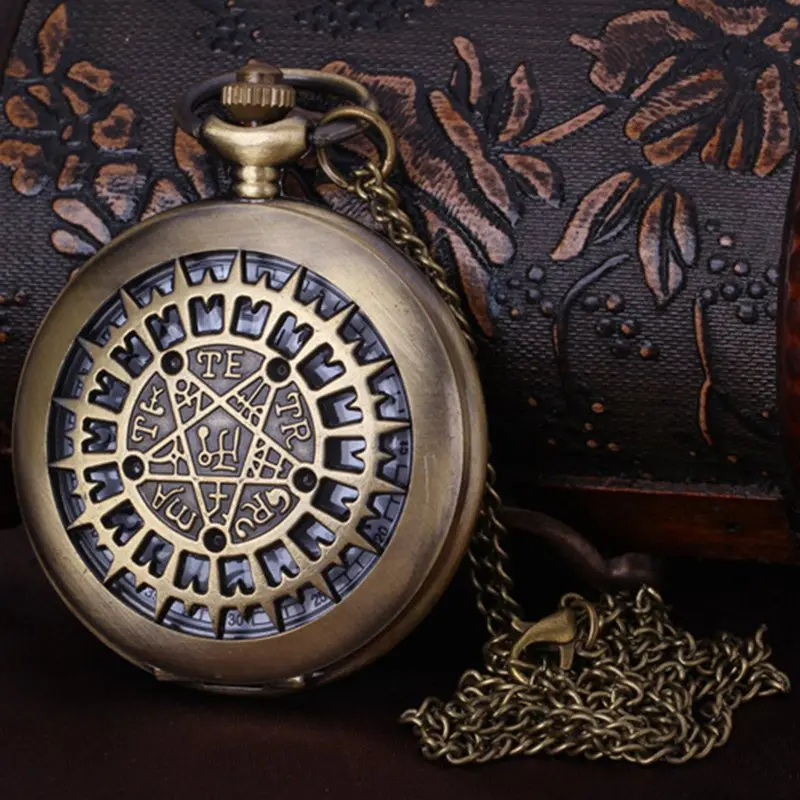 Large Creative Necklace Watch Pocket Retro Star Table Pentagram | Наручные часы