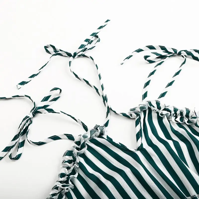 Сексуальное женское платье на бретельках 2019 модное летнее пляжное в полоску Boho