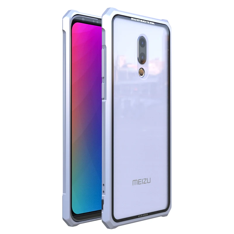 Meizu 16 Plus чехол Meizu16 металлический бампер рамка с прозрачным закаленным стеклом