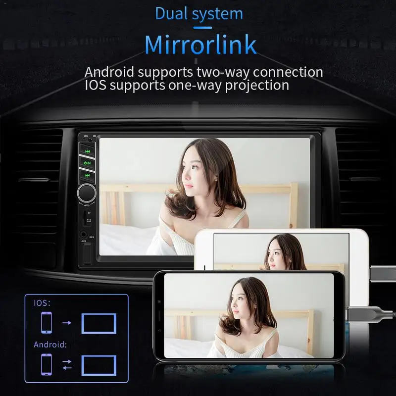 7 &quot2 DIN MP5 Автомобильный плеер Bluetooth Сенсорный экран стерео радиокамера Поддержка