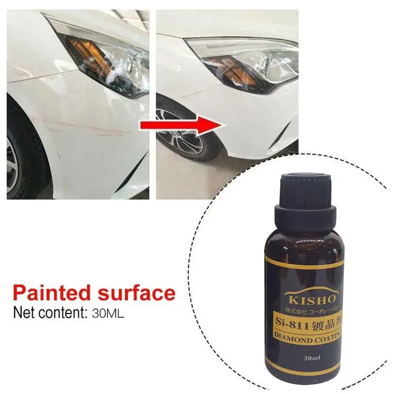 

High Gloss Ceramic Car Coating Kit, Anti-scratch Car Polish Exterior Care Paint Sealant 9H Hardness 30ML (1Pcs)
