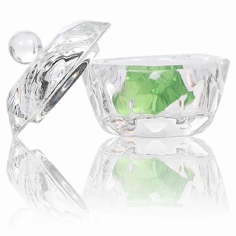 2Pc Glass Dappen Dish Lid Bowl Cup Holder Manicure Equipment Nail Tool For Art Acrylic Powder Liquid | Дом и сад