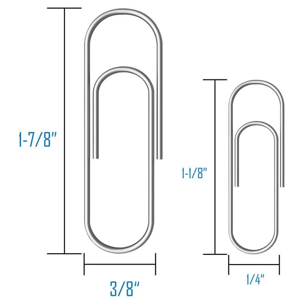 500 Pieces Silver Paper Clips Medium Jumbo Size (28 Mm 50 Mm) | Канцтовары для офиса и дома