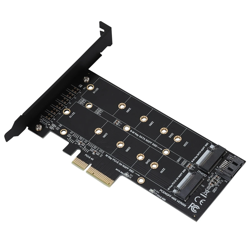 Новое поступление PCI-E 4X к M.2 NVMe SSD адаптер NGFF карта B-key + M-key расширение двойной