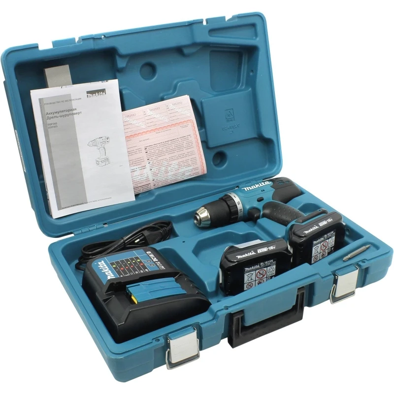 Дрель шуруповерт аккумуляторная Makita DDF453SYE (Напряжение аккумулятора 18 В емкость 1 5