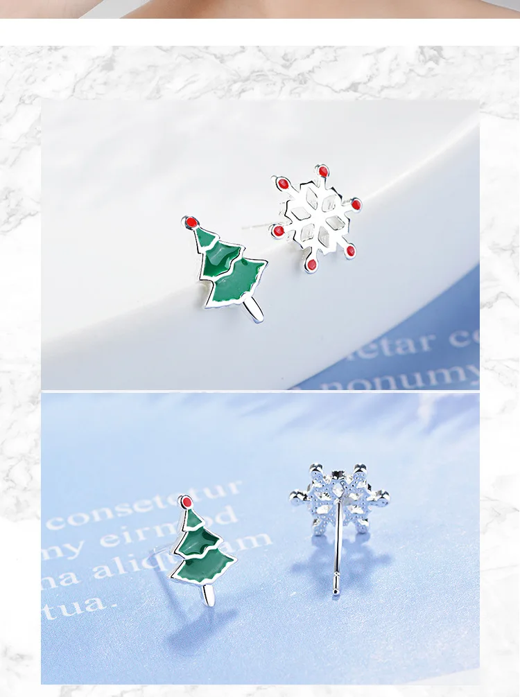KITEAL 925 2017 новые серебряные женские подвески рождественские серьги Снежинка лося
