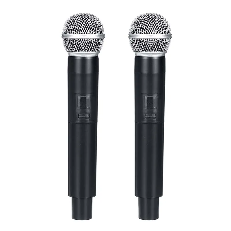 

LEORY Wireless Microphone System UHF 2 Channel 2 Cordless Handheld Mic Kraoke Speech Party supplies Cardioid Microphone