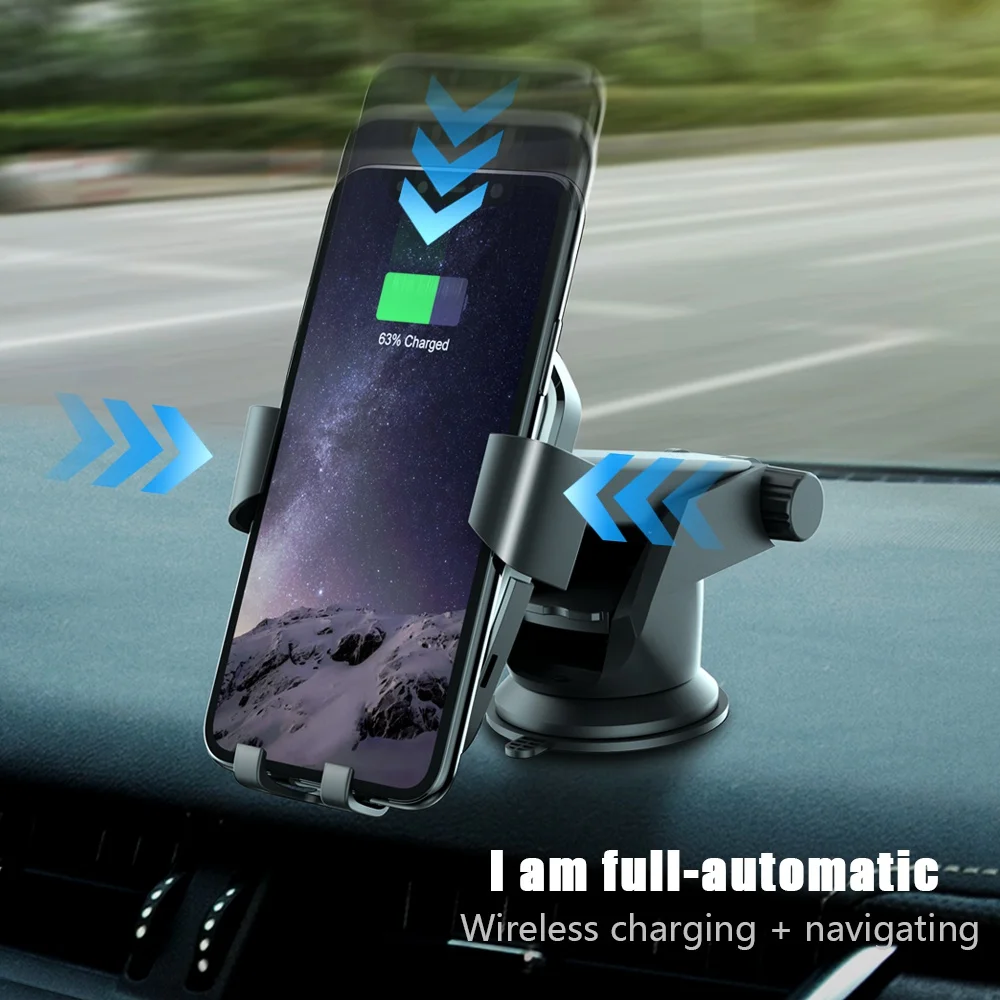 Автомобильное беспроводное зарядное устройство CASEIER QI для iPhone X XR XS MAX 8 Plus 10 Вт